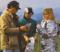 Director Oley Sassone (left) with Rebecca Staab